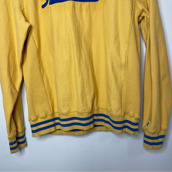 Champion + Todd Snyder Mens XL Yellow Ringer Spellout Chain Stitch Sweatshirt - Picture 7 of 11